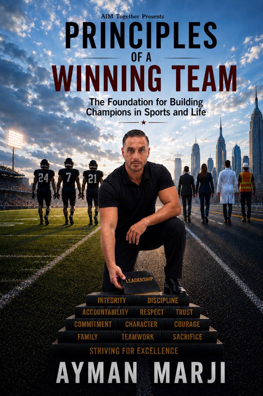 Book cover for Principles of a Winning Team by Ayman Marji.